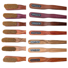 Gamma Nut Brushes in diverse finiture del legno, vista dall’alto